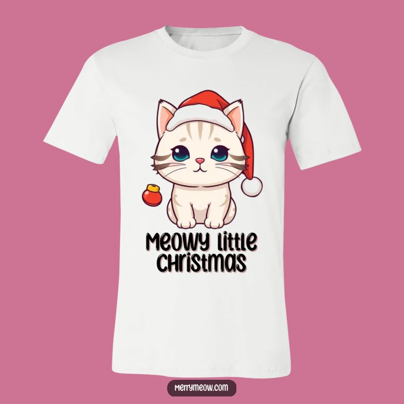 Funny Kawaii Santa Cat T-Shirt: Festive Holiday Cat Apparel Gift