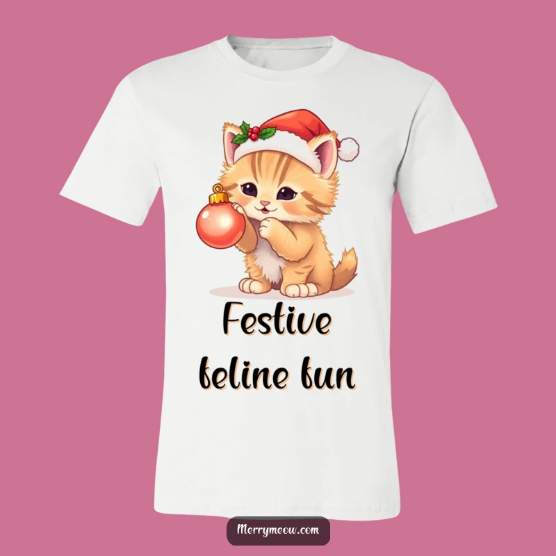 Funny Kitten Ornament Bat Tee - Adorable & Hilarious Holiday T-Shirt Gift