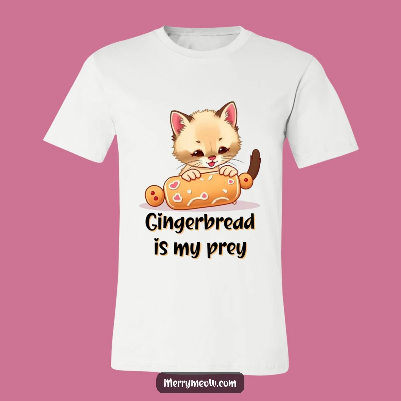 Funny Siamese Kitten Cookie Chase Tee: Playful Pet Antics Funny Gift