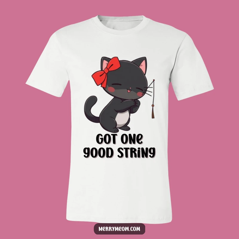 Funny Black Cat T-Shirt: Playful Batting Feline, Ideal Funny Gift for Cat Enthusiasts!