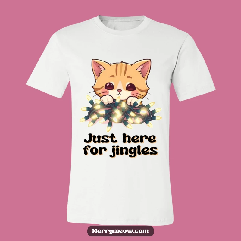 Funny Cat Christmas Lights T-Shirt: Peek-a-Boo Holiday Tee Gift