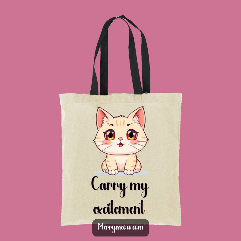 Funny Snow Watching Cat Tote Bag: Carry Winter Wonder with Hilarious Style