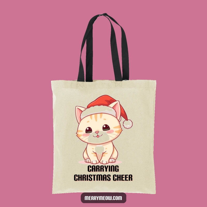 Funny Christmas Cat Tote Bag: Carry Holiday Cheer Everywhere
