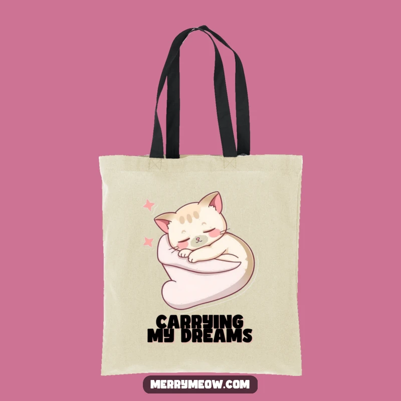 Funny Sleepy Cat Stocking Tote Bag: Cozy Carry-All, Great Funny Gift for Errands!