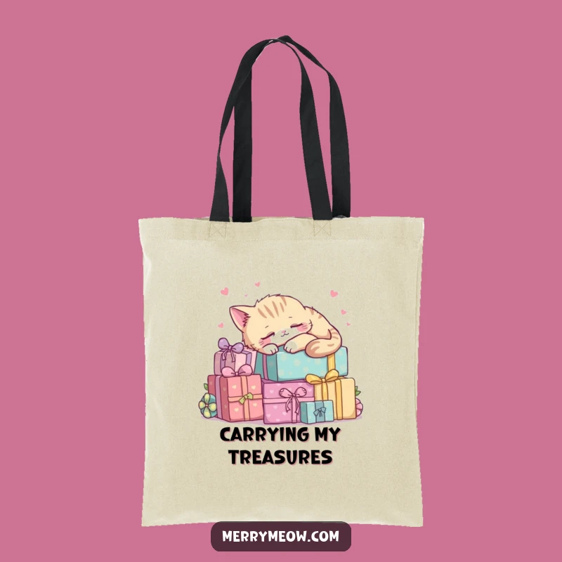 Funny Kawaii Cat Napping Tote Bag: Carry Cozy Vibes Gift