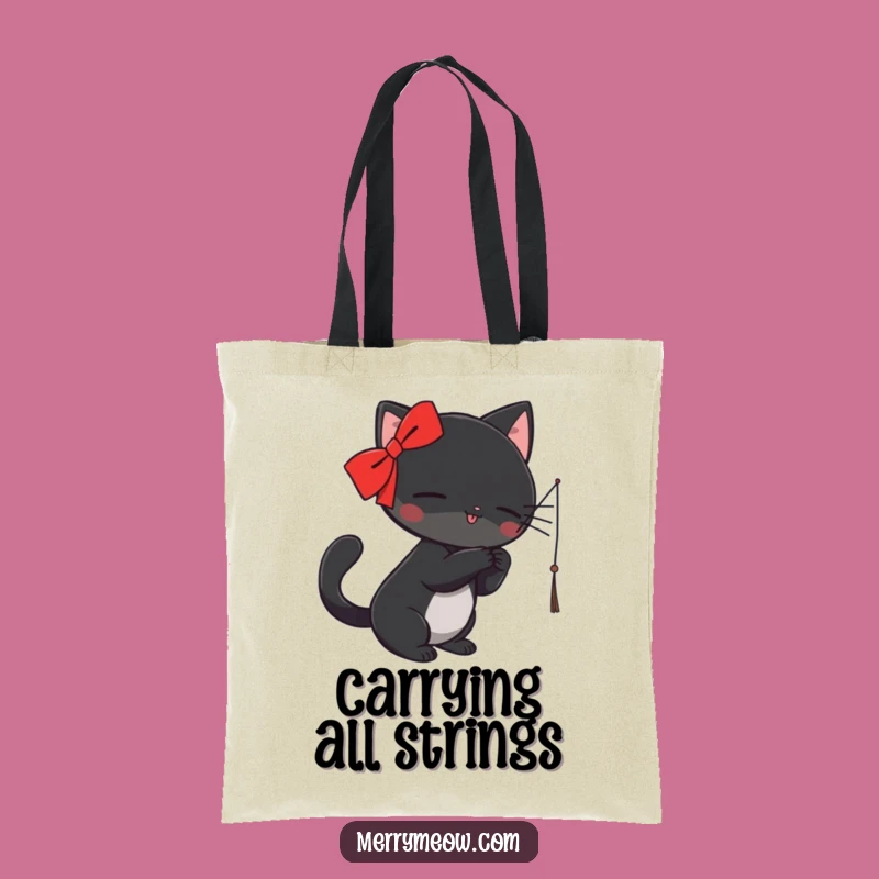 Funny Black Cat Tote Bag: Playful Feline Accessory, Great Funny Gift for Errands!
