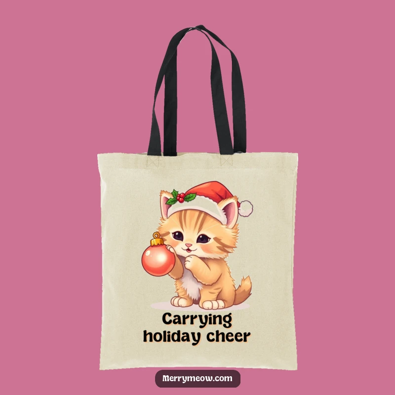 Funny Kitten Ornament Tote Bag - Adorable & Hilarious Holiday Carry-All